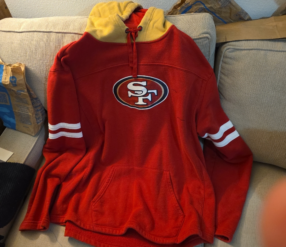 Fanatics Red and Gold San Francisco Hoodie. Barely Worn.